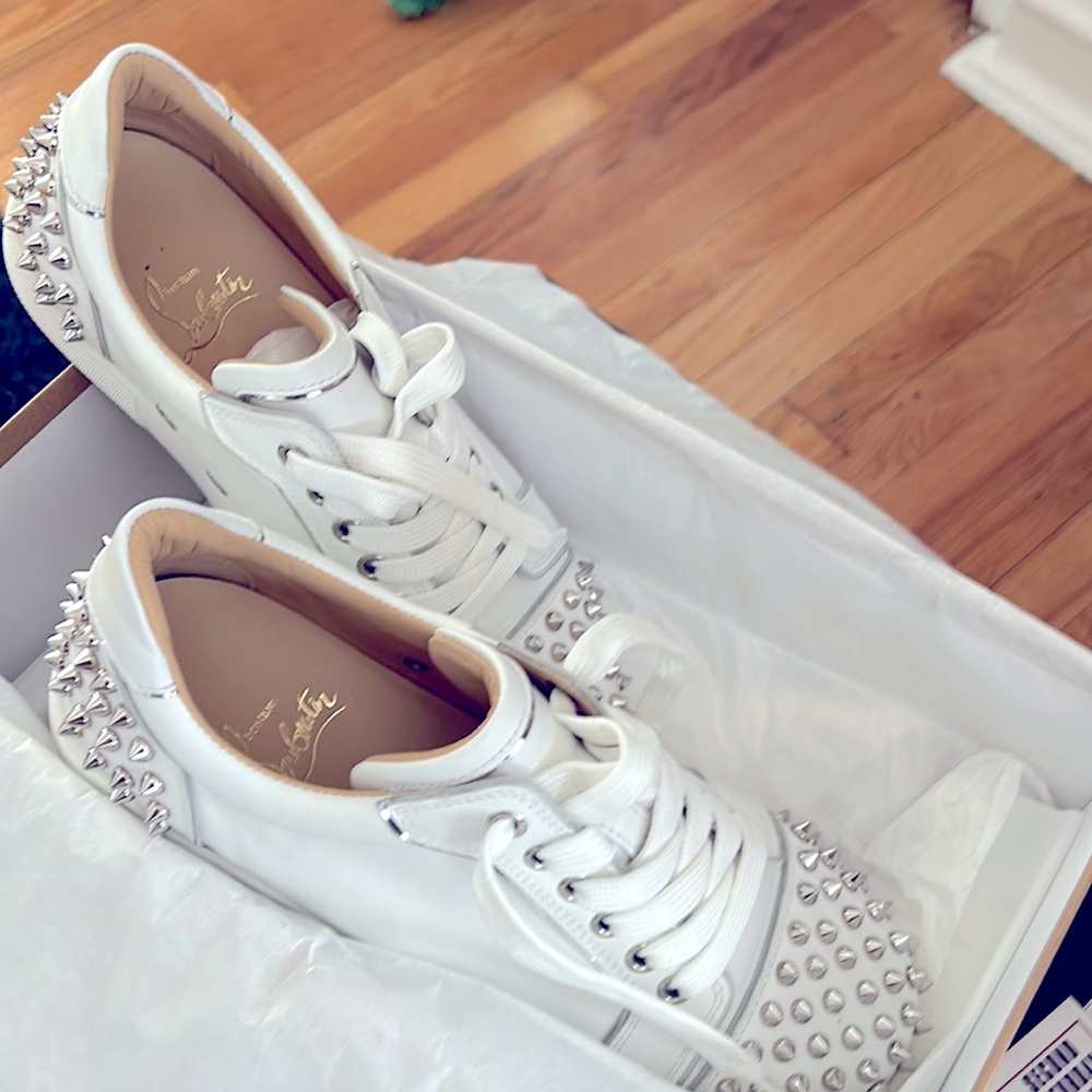 Christian Louboutin white with spikes size 38.5
